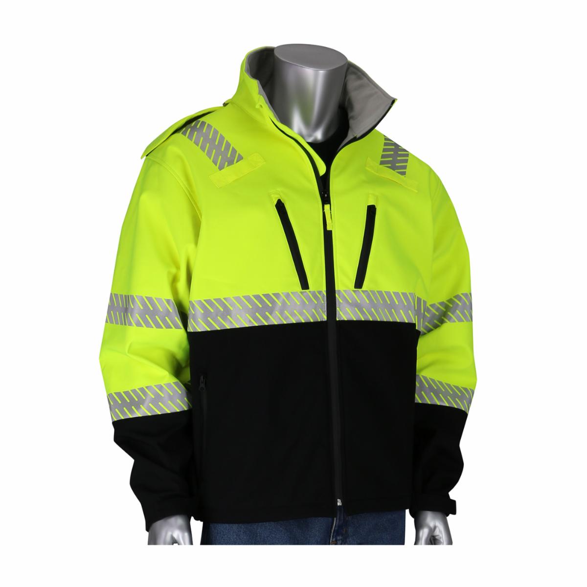 Ripstop Softshell Black Bottom Jacket - Hi-Viz Apparel